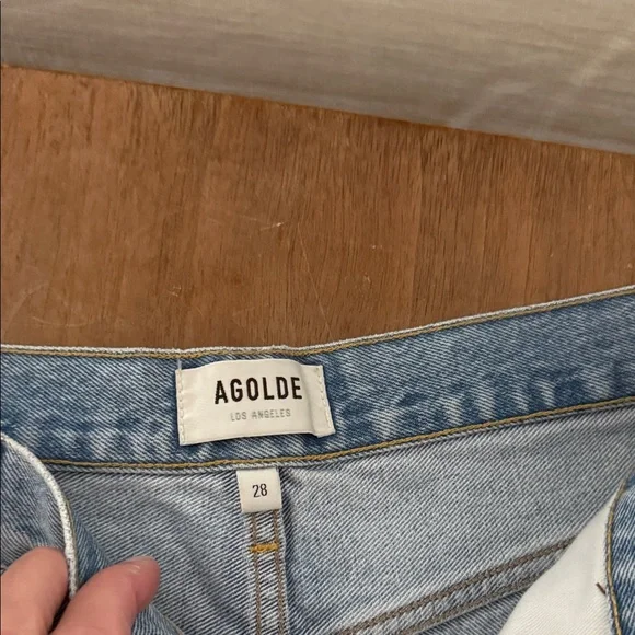 Agolde Women's swap meet Frayed Hem Jean Shorts - Light Blue - Picture 3 of 4